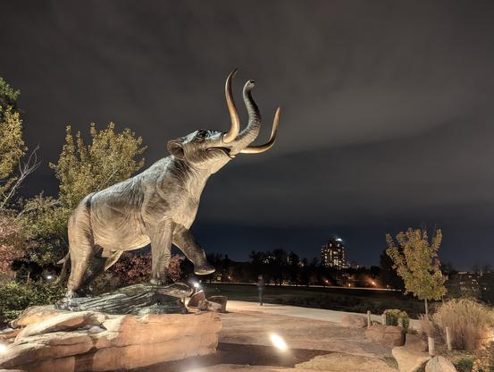 Mysteries Of The Ice Age, Denver Museum Of Nature & Science - elephant in the moonlight