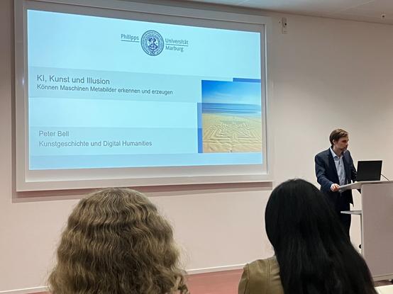 Titelfolie der zweiten Präsentation "KI, Kunst und Illusion"