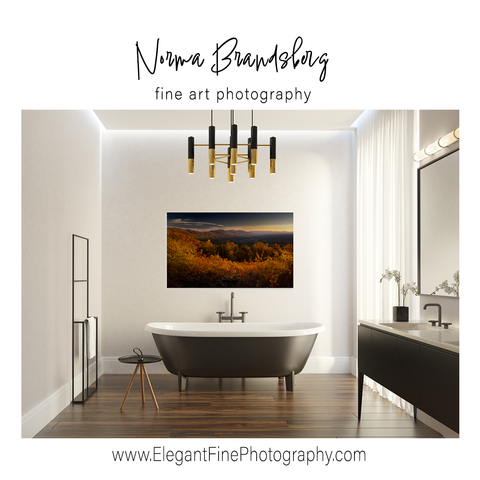 This award winning photo view is off the Blue Ridge Parkway Mountains Porter Mountain. This my home turf. Isn't it gorgeous in autumn? It is available here:

https://pixels.com/featured/porter-mountain-sunset-norma-brandsberg.html?newartwork=true