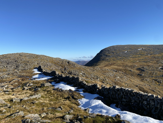 Dry stone wall heading into distance