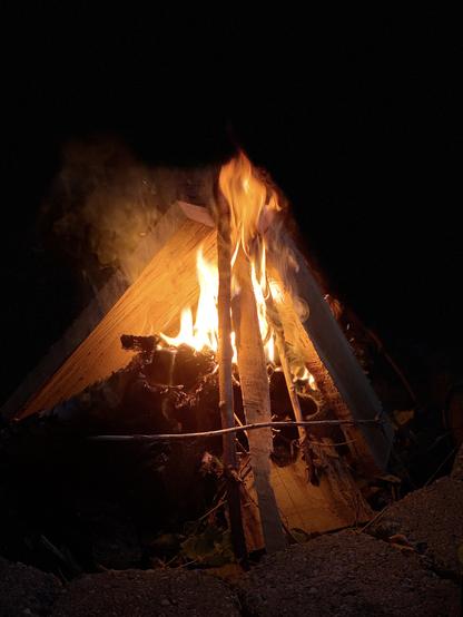 A small campfire.