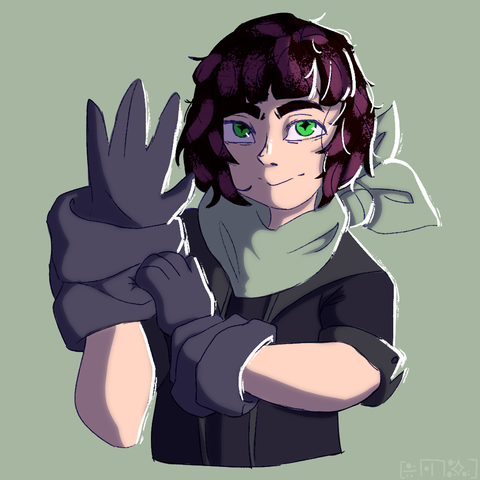 Thea showing off gloves