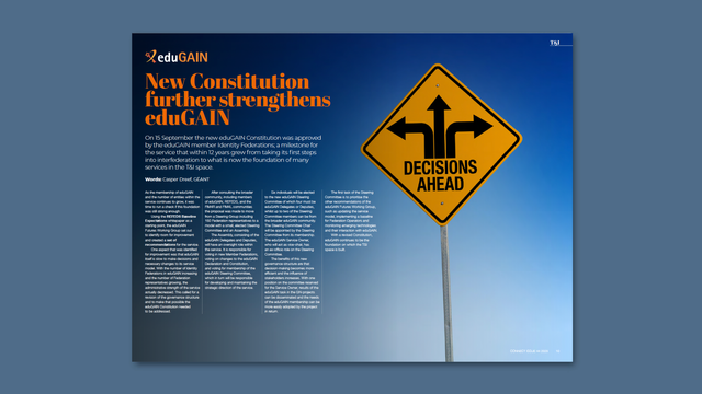 New Constitution further strengthens eduGAIN - From CONNECT 44, the latest issue of the GÉANT CONNECT Magazine