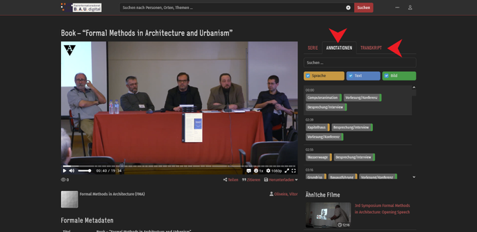 Screenshot des FID BAUdigital AV-Portals mit einem Highlight auf die Annotationen