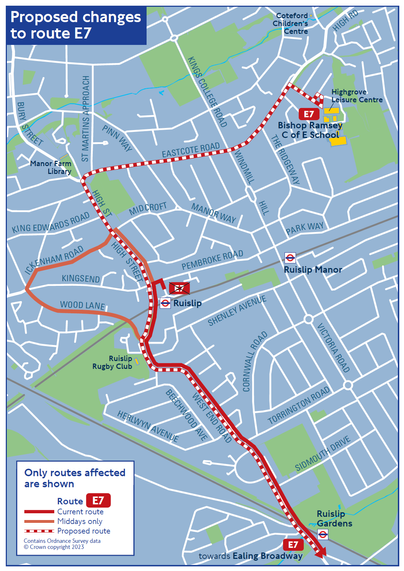 Proposed changes to route E7