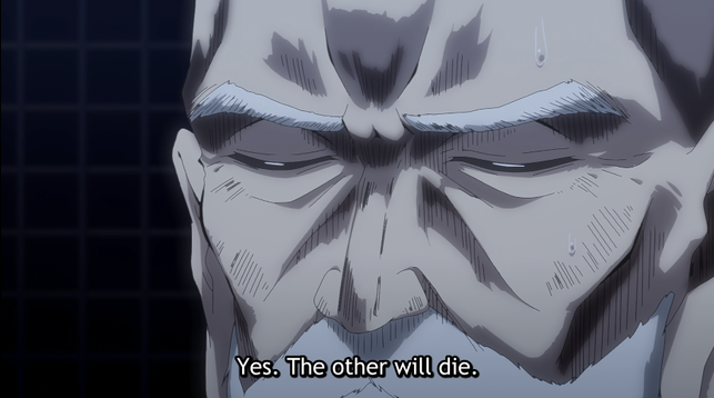 An old man with a halo and wings explaining that if the main character chooses only one of the girls the other will die