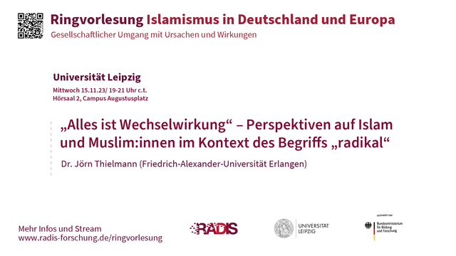 Veranstaltungsplakat: Ringvorlesung Islamismus in Deutschland und Europa