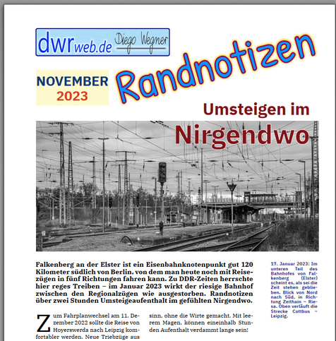 Screenshot: dwrweb Randnotizen: „Umsteigen im Nirgendwo“