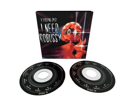 Just a 3D render of the cover on a CD case and 2 CD's in front of it.
