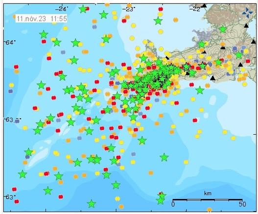 Trouble all over the place. Earthquakes near Grindavik, Iceland, this morning. Not related to concert. Source: en.vedur.is