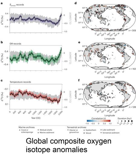 graphic / maps - global composite oxygen isotope anomalies