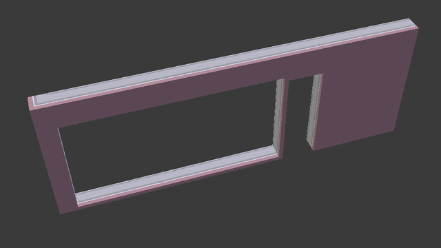 a wall with material layers