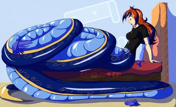 Malduran (Commissioner's OC) wakes up to find herself as a naga in her bed.