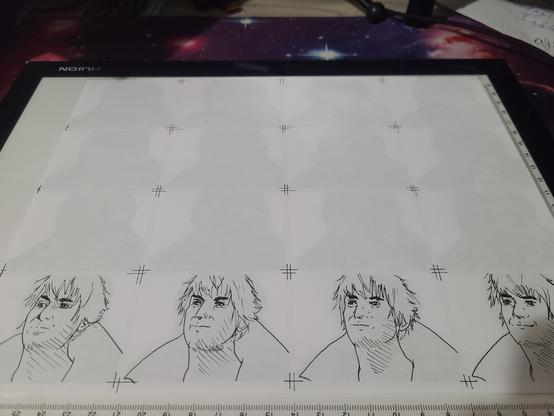 4 sketched Gortash cells into the bottom four spaces on the same sheet of paper