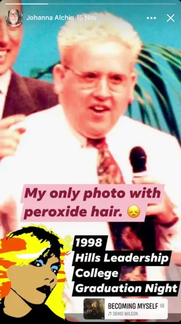 Photo of me on stage at Hillsong Church with Ps Brian Houston in the background. Taken at the 1998 graduation ceremony of Hillsong College.