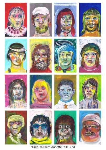 16 Gesichter von Frauen und Männern, Charakterbilder