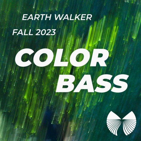 A long exposure creating vibrant streaks of green and blue