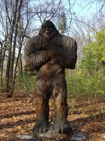 A Yeti made of wood.
