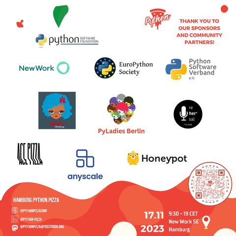 Poster with logos of all sponsors