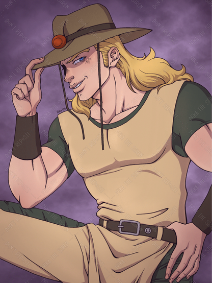 Illustration of Hol Horse from Jojo's Bizarre Adventure part 3: Stardust Crusaders.