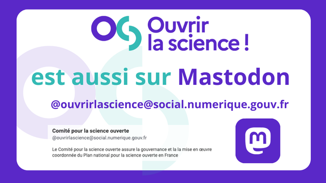 Ouvrir la science est aussi sur Mastodon, hébergé par le serveur de la DiNUM