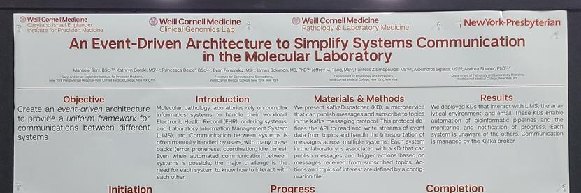 An event driven architecture to simplify systems communication in the molecular laboratory