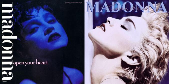 'Open Your Heart' single and 'True Blue's album by Madonna