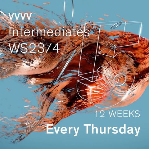 Poster announcing the vvvv intermediate workshops at The NODE Institute