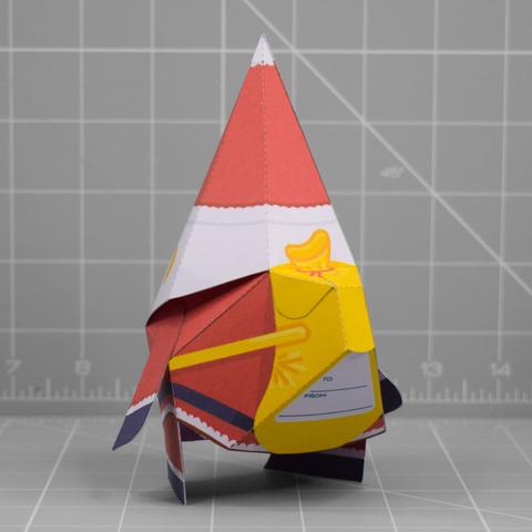 a photo of a papercraft depicting a cute and stylised Santa