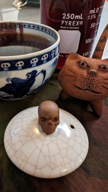 Planetary Shark Feed Puerh tea in a bowl.