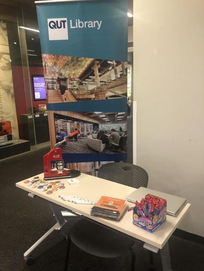 QUT Library information stand at #ResBazQld23