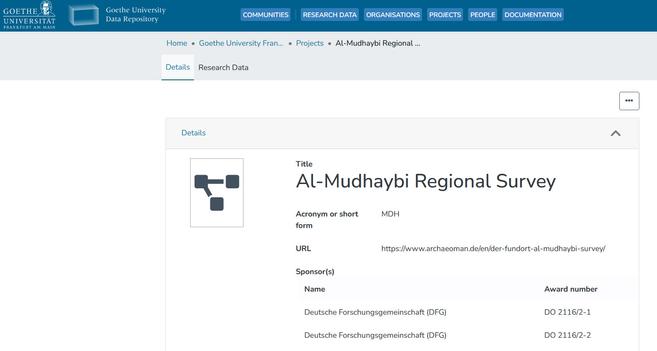Screenshot start page repository.