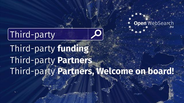 Keyvisual with text: Third-parties, welcome on board of OpenWebSearch.eu!