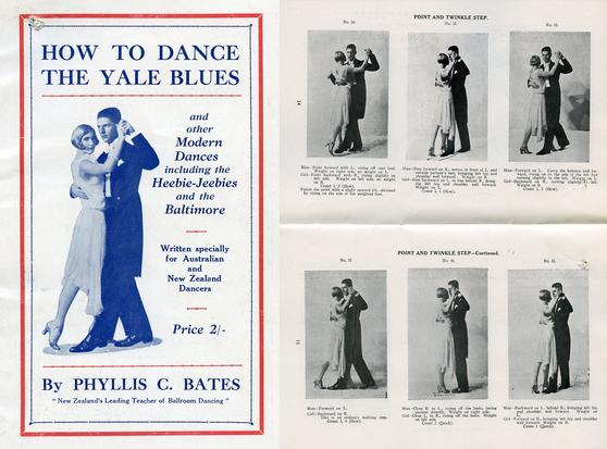 Colour photo: Ballroom dancing instructions, 1928. A book of instructions for ballroom dancing created by Phyllis C. Bates and sent for copyright to the Patent and Copyright office in 1928. Archives New Zealand, reference PC4 2248/1928. https://www.flickr.com/photos/archivesnz/15573494586