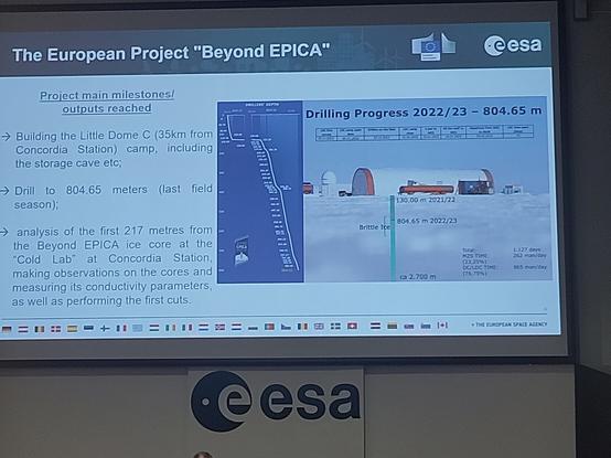Slide describing the European project "Beyond EPICA"