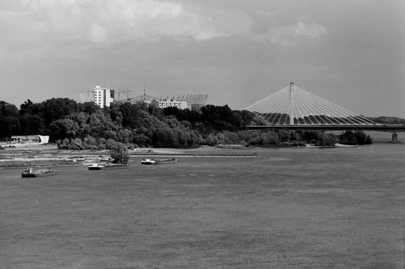 River Wisla in Warsaw - black and white photography