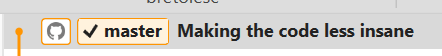 a git commit message that reads "making the code less insane"