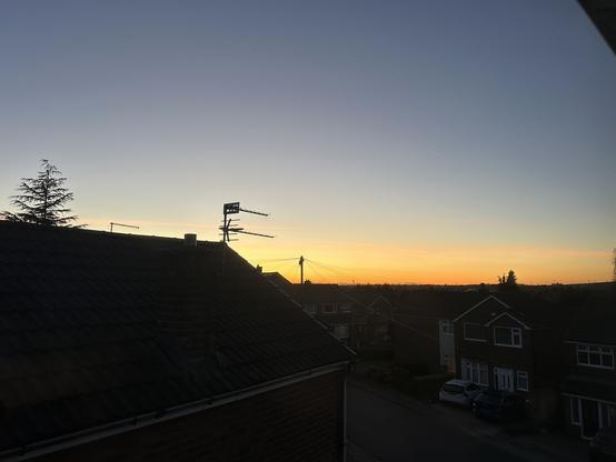 Sunset over a suburban housing estate