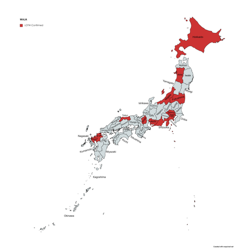 Map of Japan.
