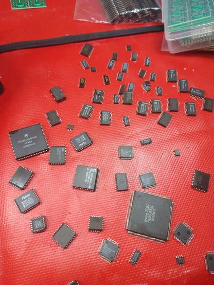 Chips pulled from an old DEC telephone exchange board.