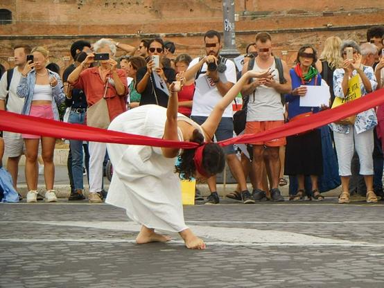 the dancer ,  taking a big bow