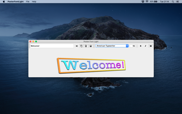 Screenshot of Poster Font Light on MacOS