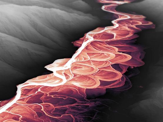 model / image - LiDAR view of meandering river
