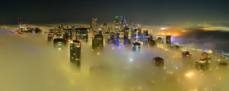 Fog as seen from the Space Needle's webcam