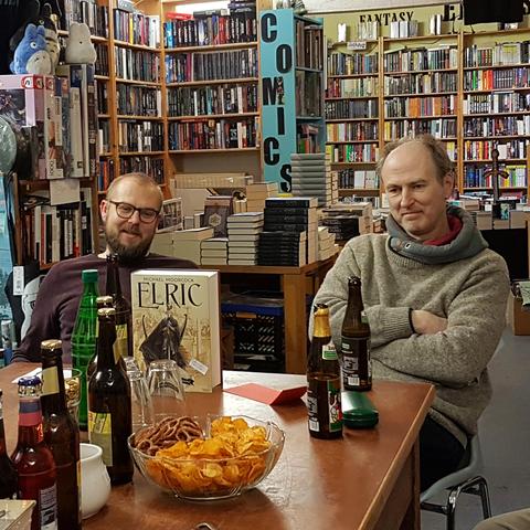 Gesprächsrunde im Otherland. Andy Hahnemann und Hannes Riffel.