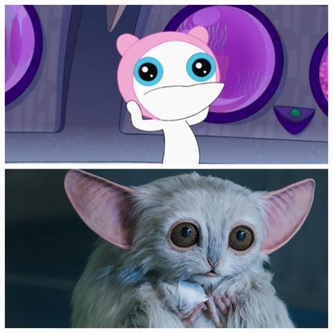 Top image: Meap from the cartoon Phineas and Ferb
Bottom image: Meep from Doctor Who
