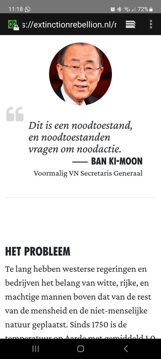 Screenshot van https://extinctionrebellion.nl/noodsituatie/