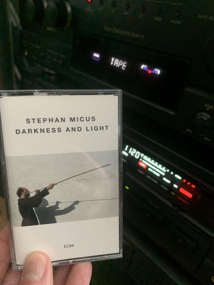 Stephan Micus' album "Darkness And Light" Playing in my tape deck.