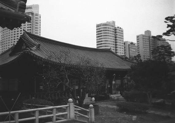 Temple Store and Modern Skyscraper
