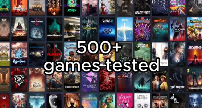 Image containing covers of some of the games that Praydog UEVR mod supports and the caption "500+ games tested"